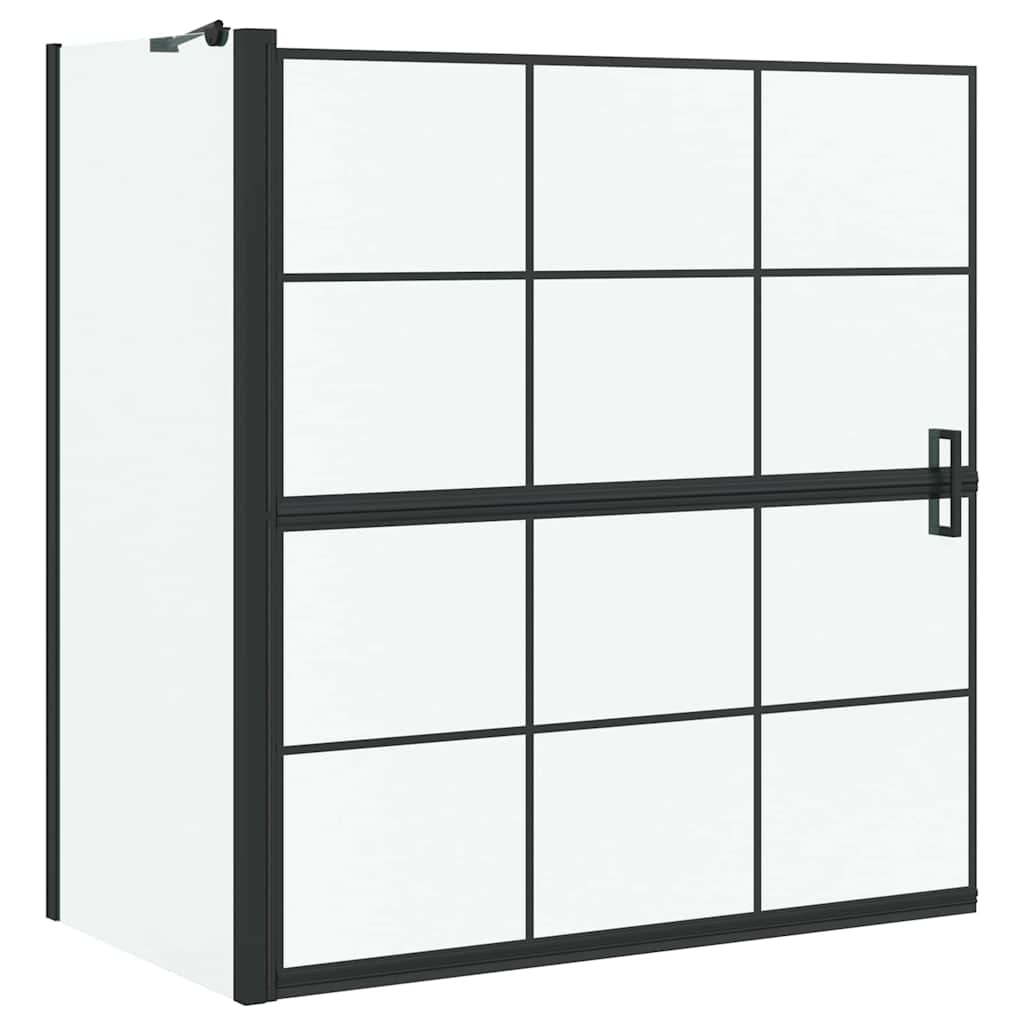 Vidaxl bad douchescreen zwart en transparant 116 x 68 x 128 cm