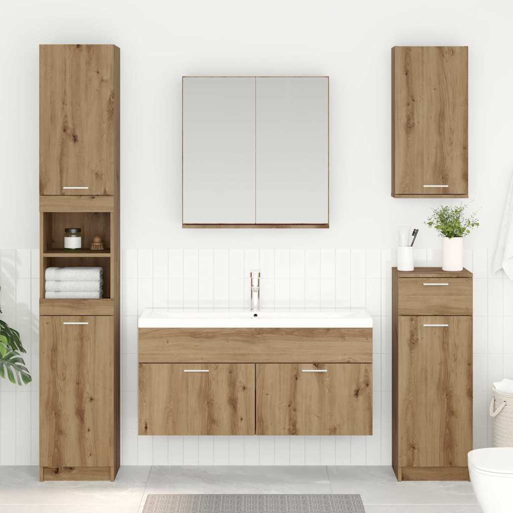 Vidaxl wastafelkast artisan eiken bewerkt hout