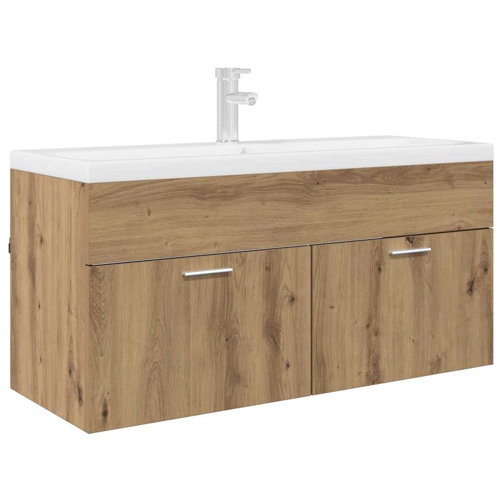 Vidaxl wastafelkast artisan eiken bewerkt hout