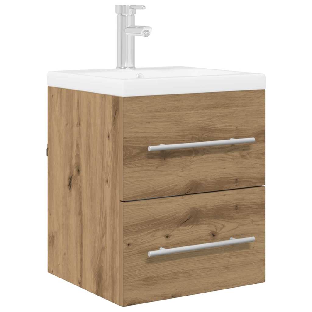 Vidaxl wastafelkast artisan eiken 38,5 x 41 x 48 cm bewerkt hout