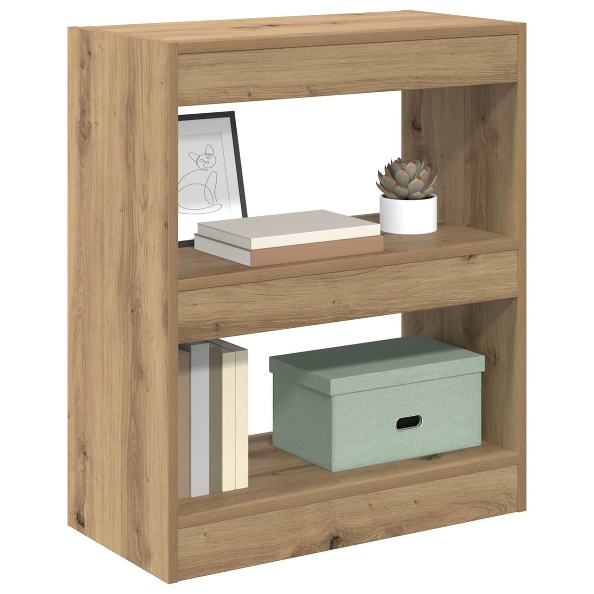Vidaxl boekenkast 2-laags 60 x 30 x 72 cm bewerkt hout artisan eiken
