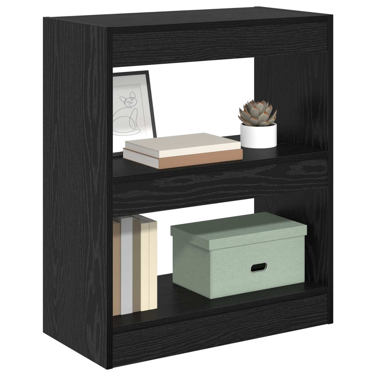 Vidaxl boekenkast 2-laags 60 x 30 x 72 cm bewerkt hout zwart eiken