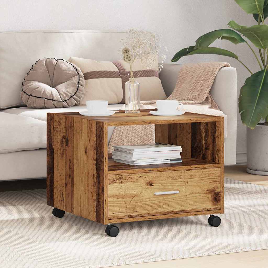 Vidaxl salontafel oud hout 55 x 55 x 45cm bewerkt hout