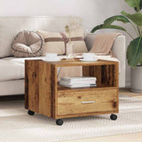 Vidaxl salontafel oud hout 55 x 55 x 45cm bewerkt hout