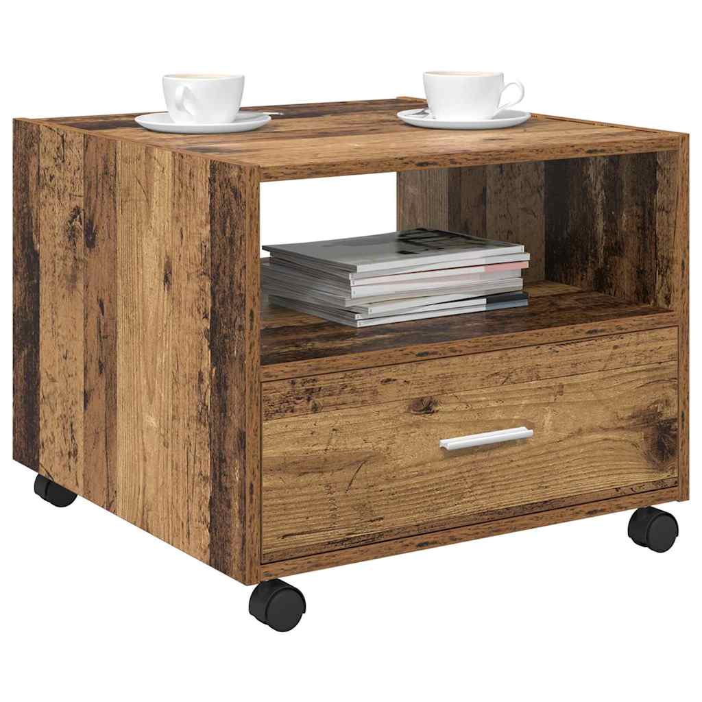 Vidaxl salontafel oud hout 55 x 55 x 45cm bewerkt hout
