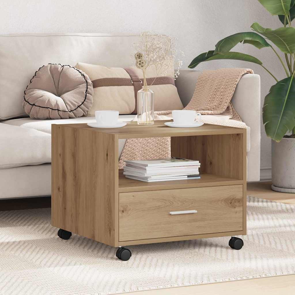 Vidaxl salontafel artisan eiken 55 x 55 x 45cm bewerkt hout