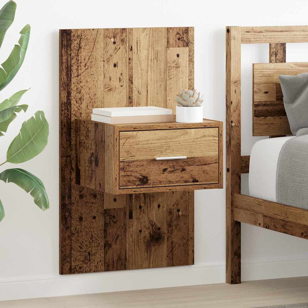 Vidaxl nachtkastje 2 st oudhout 50 x 32,5 x 80cm bewerkt hout
