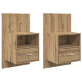 Vidaxl nachtkastje 2 st artisan eiken 50 x 32,5 x 80cm bewerkt hout