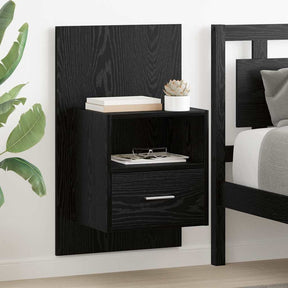 Vidaxl nachtkastje 2 st zwart eiken 50 x 32,5 x 80cm bewerkt hout