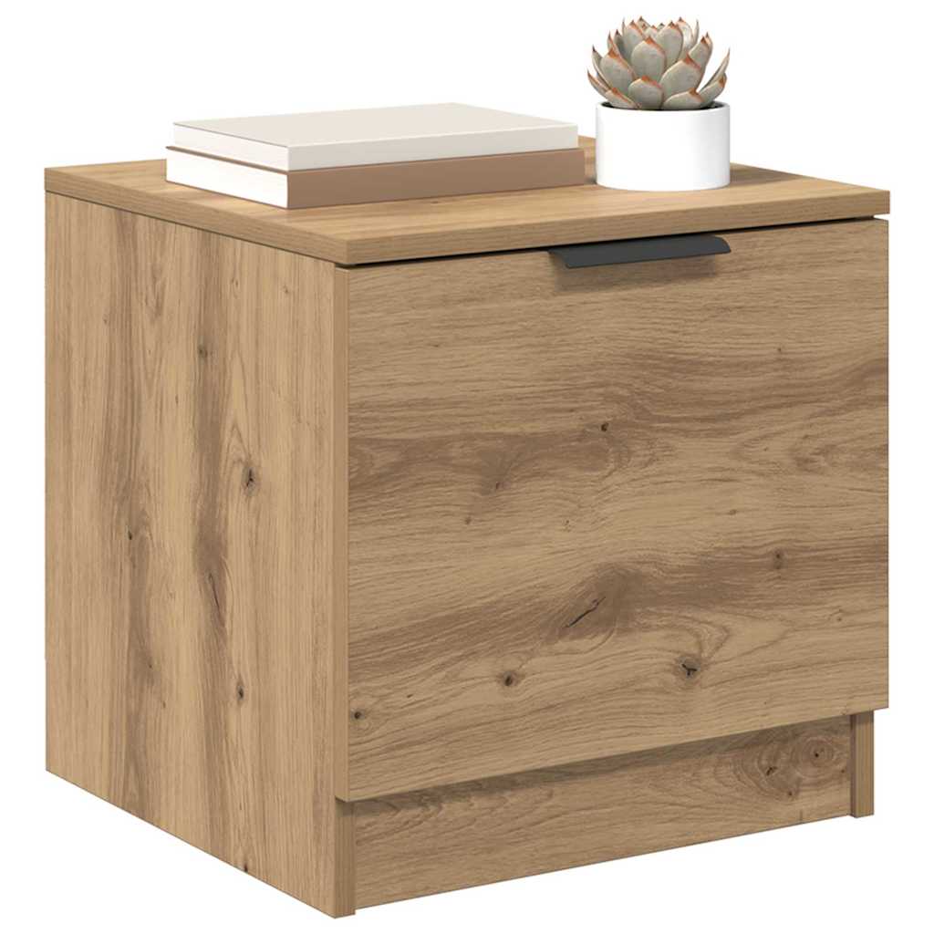 Vidaxl bed kast 2 st artisan eiken 40 x 39 x 40cm bewerkt hout