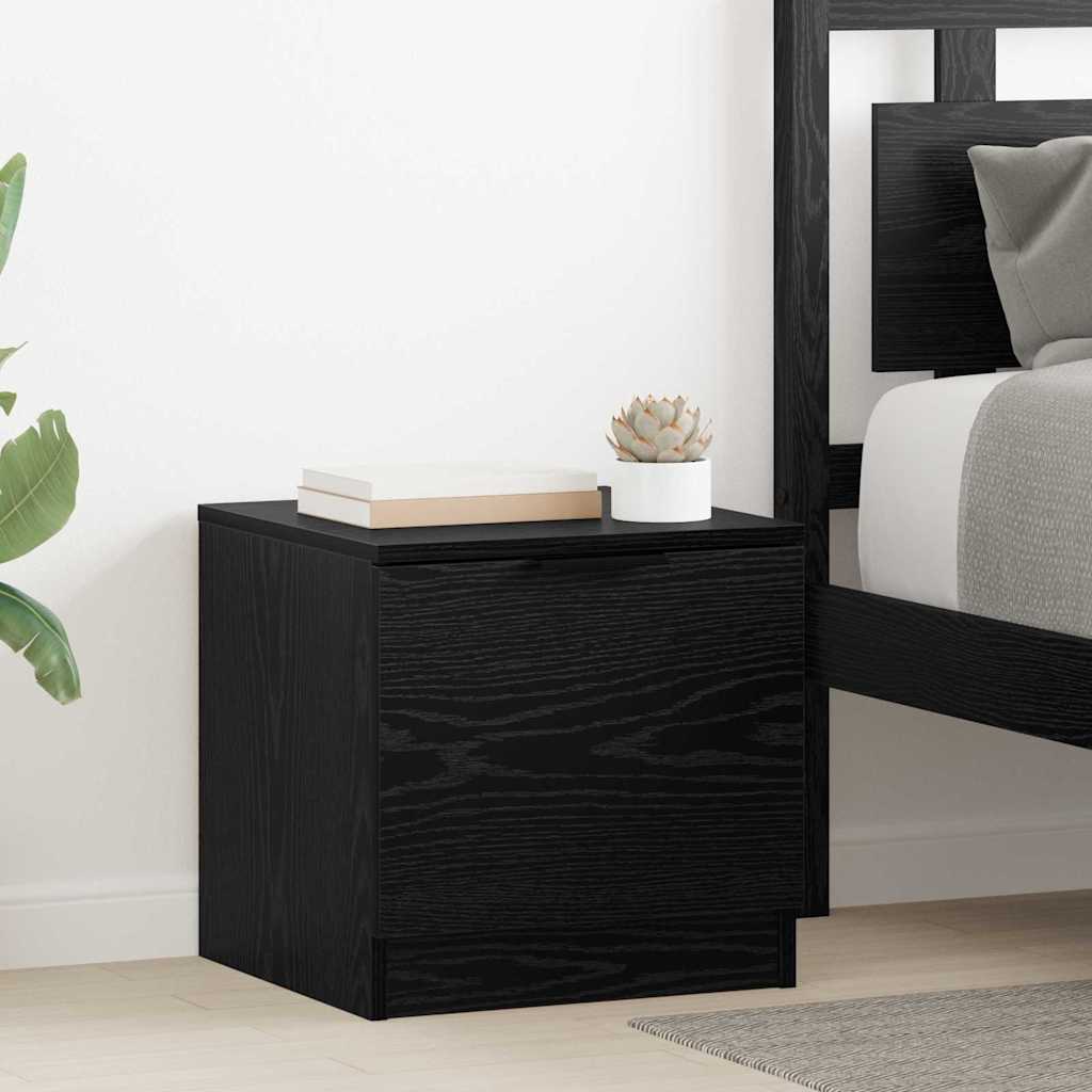 Vidaxl bed kast 2 st zwart eiken 40 x 39 x 40cm bewerkt hout