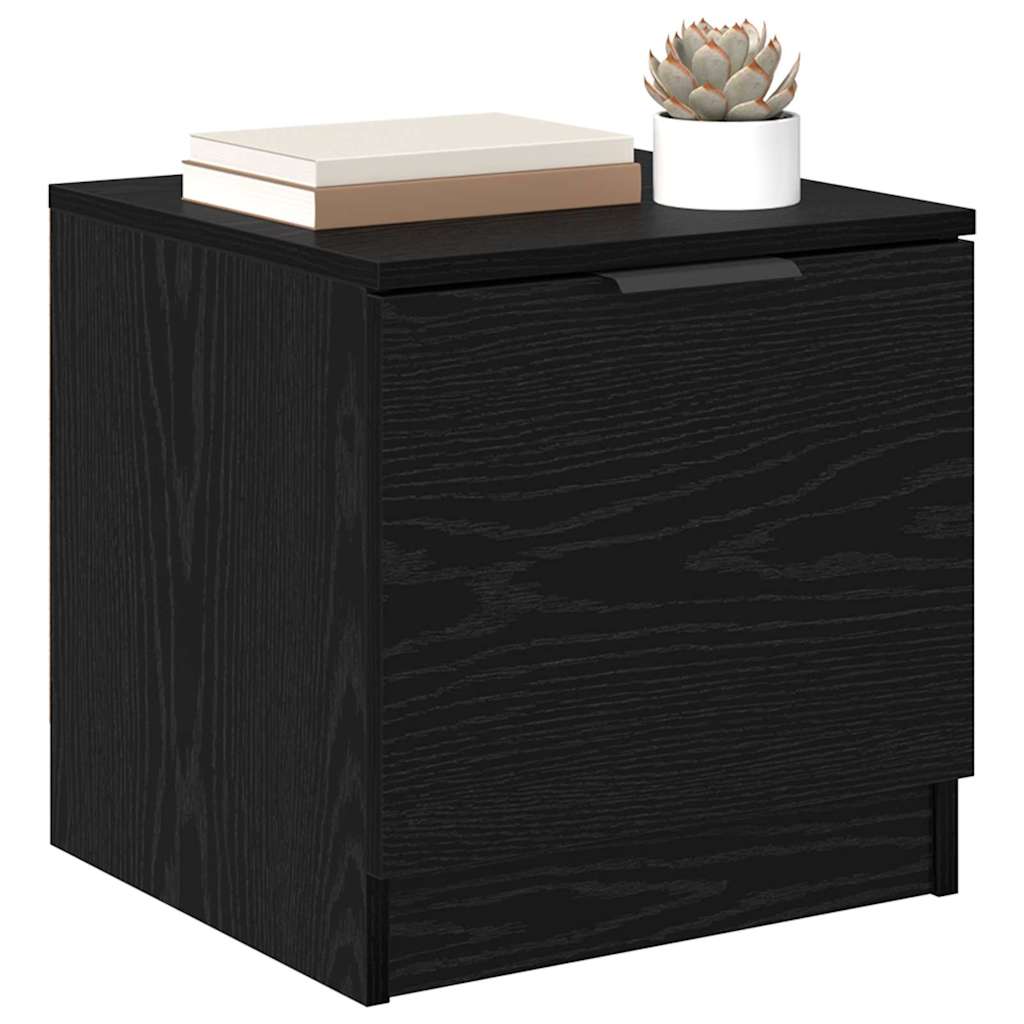Vidaxl bed kast 2 st zwart eiken 40 x 39 x 40cm bewerkt hout