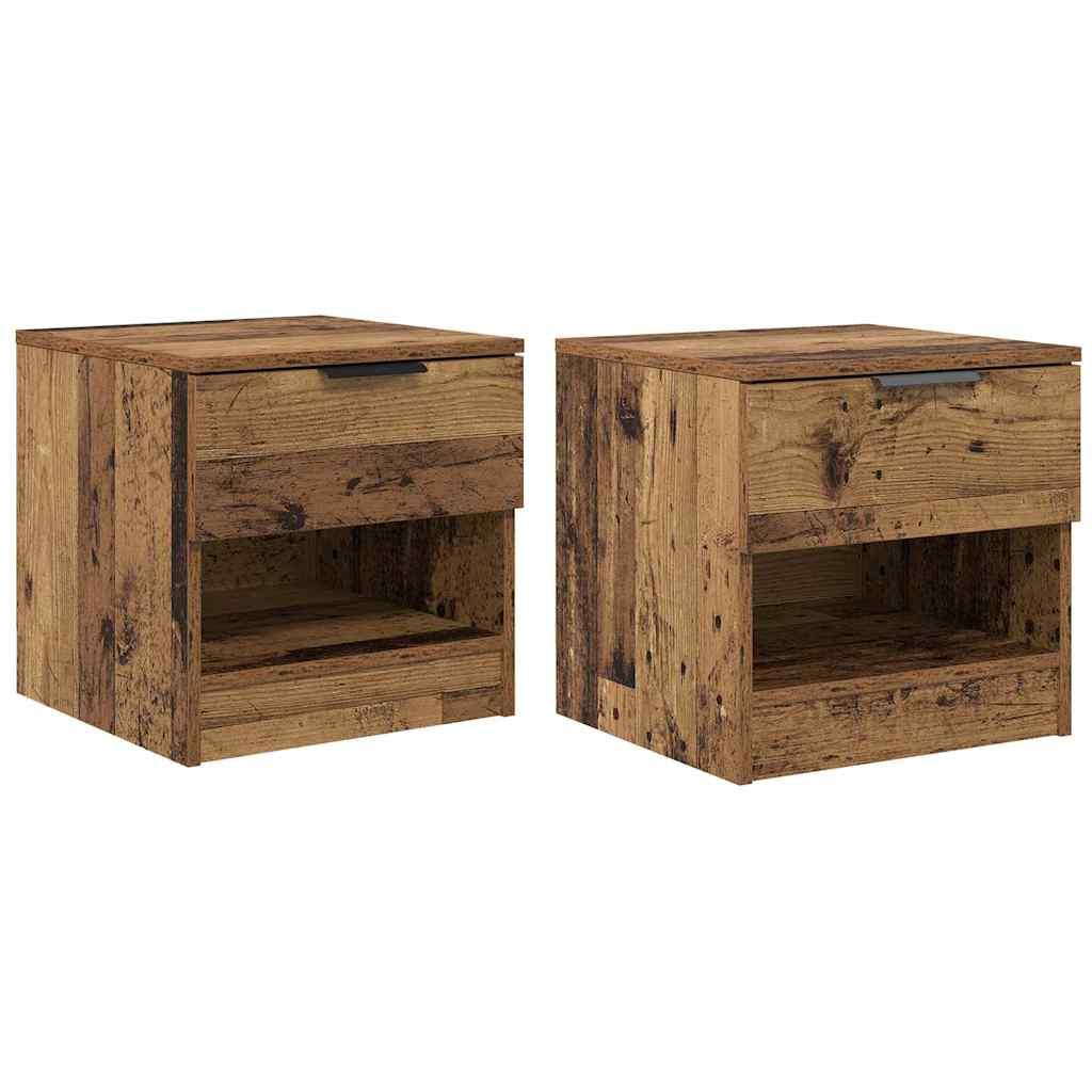 Vidaxl bed kast 2 st oudhout 40 x 39 x 40cm bewerkt hout