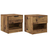 Vidaxl bed kast 2 st oudhout 40 x 39 x 40cm bewerkt hout