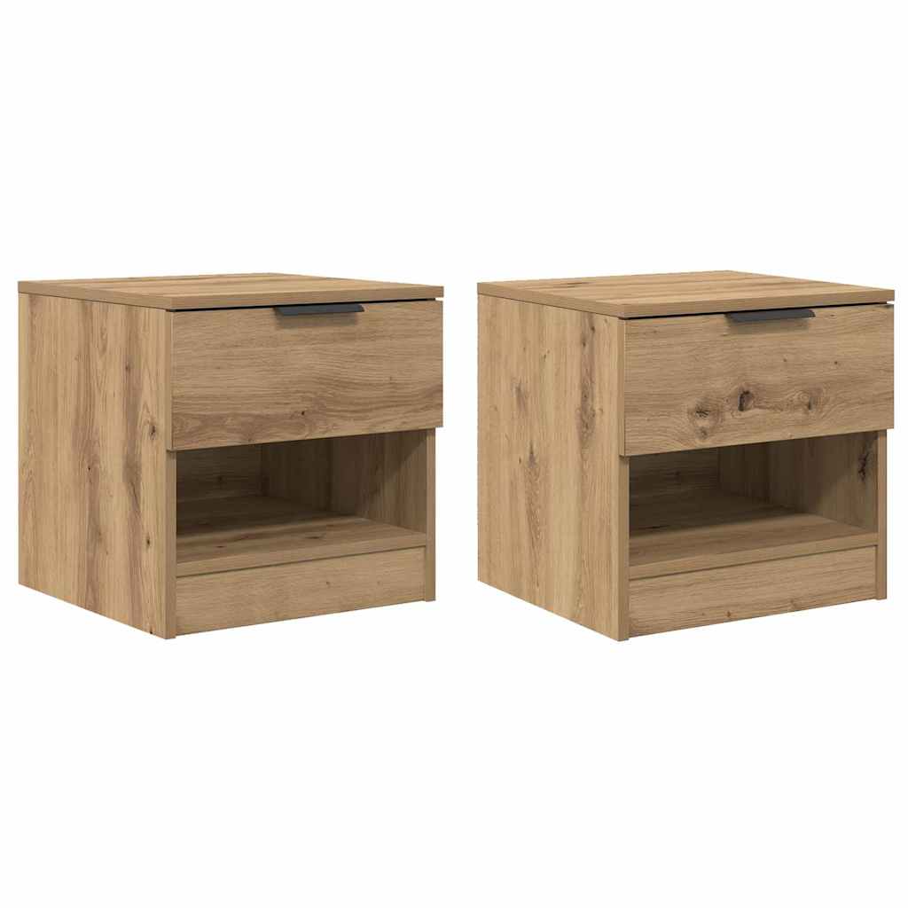 Vidaxl bed kast 2 st artisan eiken 40 x 39 x 40cm bewerkt hout