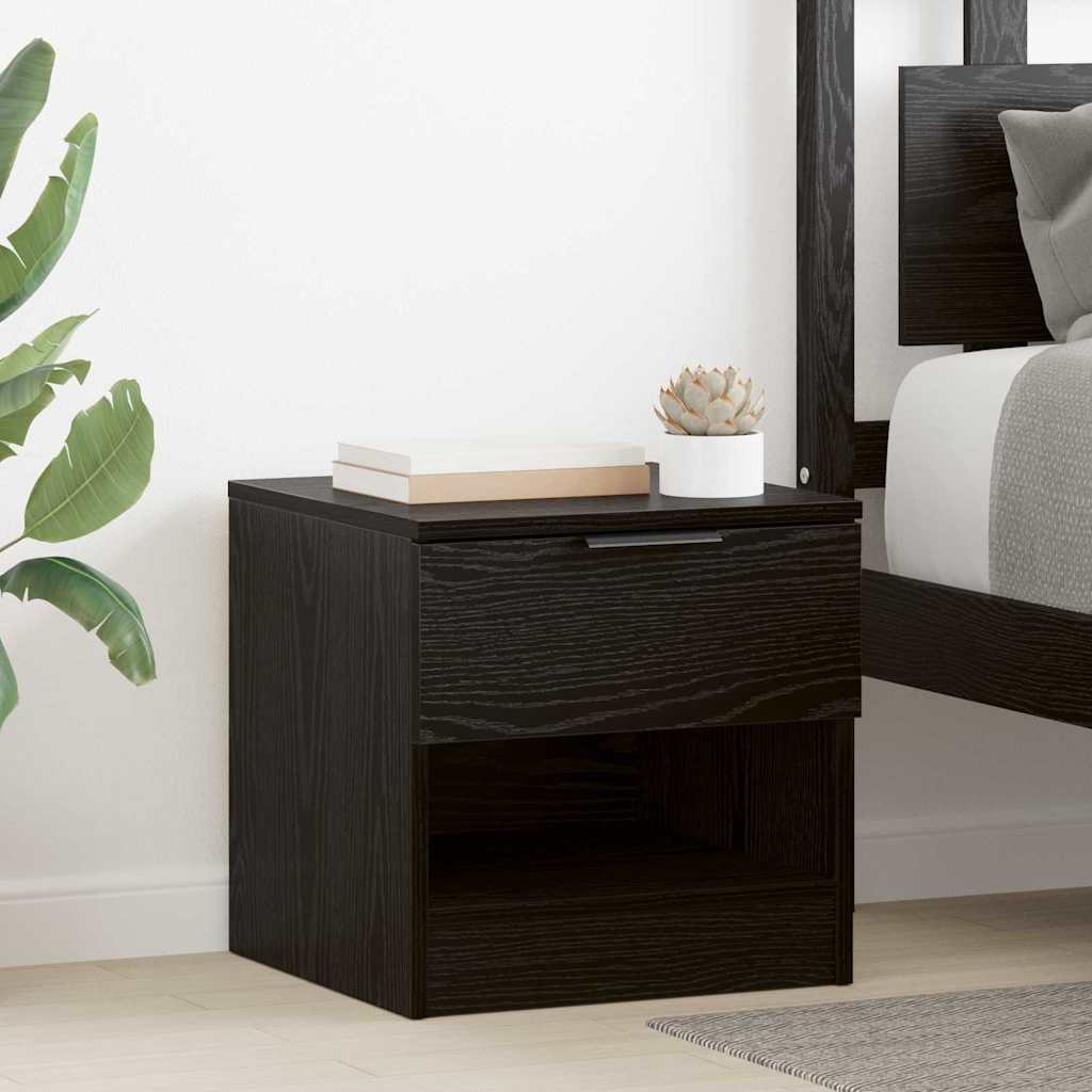 Vidaxl bed kast 2 st zwart eiken 40 x 39 x 40cm bewerkt hout