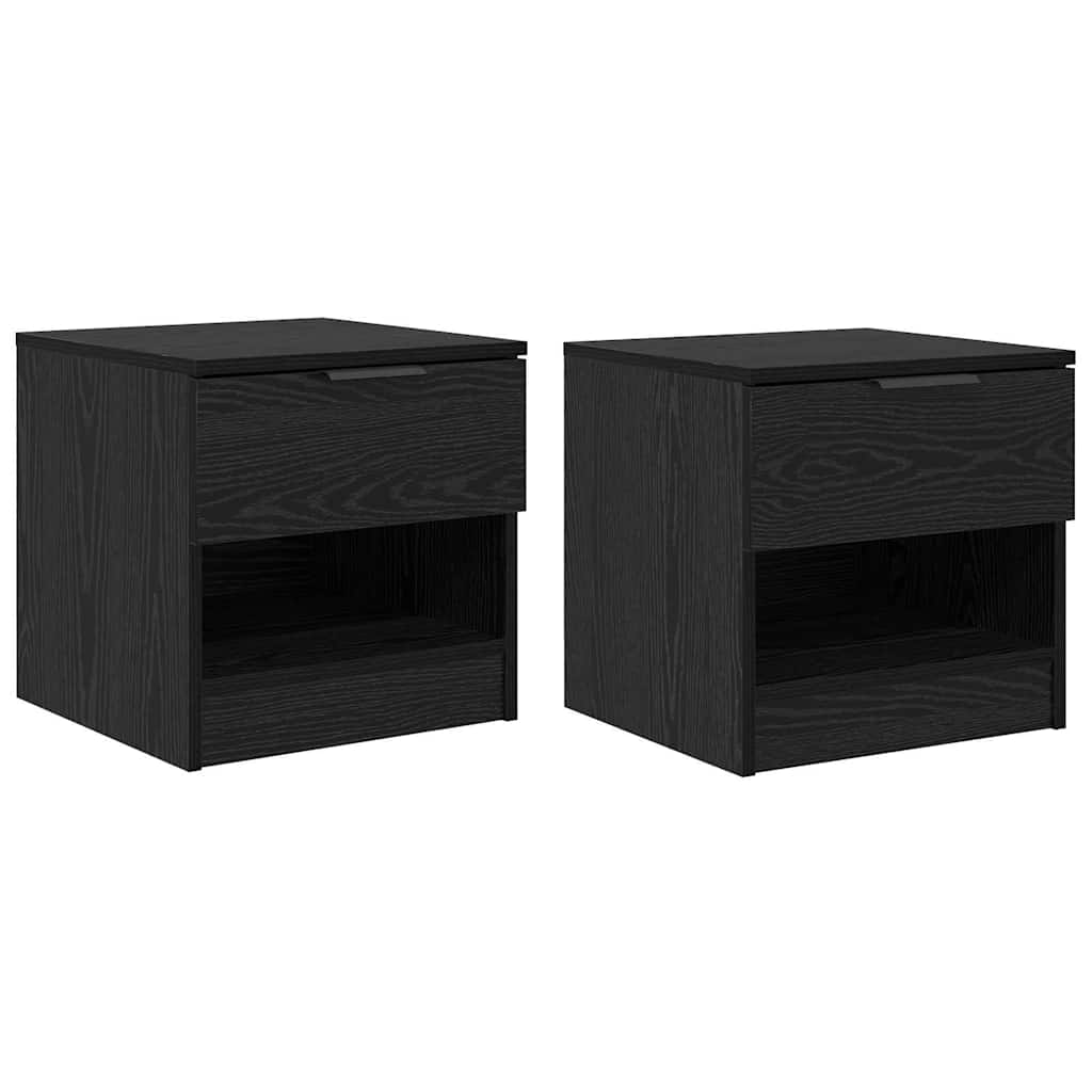 Vidaxl bed kast 2 st zwart eiken 40 x 39 x 40cm bewerkt hout
