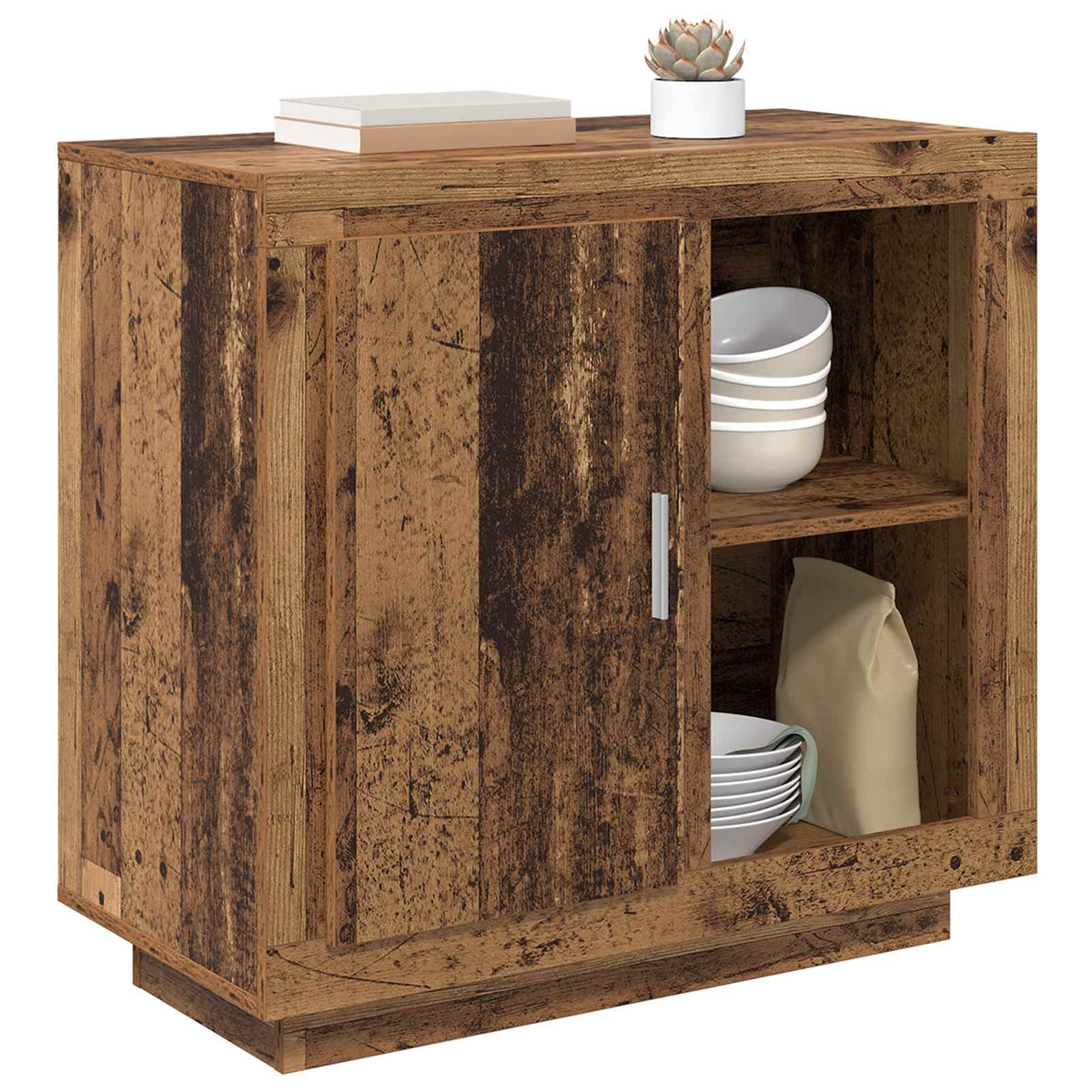 Vidaxl dressoir oudhout 80 x 40 x 75 cm bewerkt hout