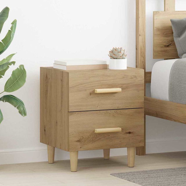 Vidaxl bed kast 2 st artisan eiken 40 x 35 x 47.5cm bewerkt hout