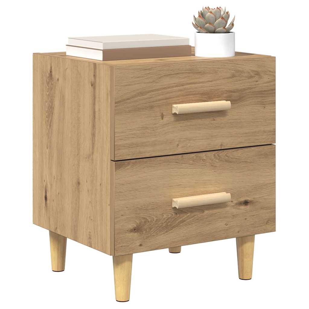 Vidaxl bed kast 2 st artisan eiken 40 x 35 x 47.5cm bewerkt hout