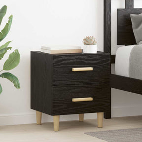 Vidaxl bed kast 2 st zwart eiken 40 x 35 x 47.5cm bewerkt hout
