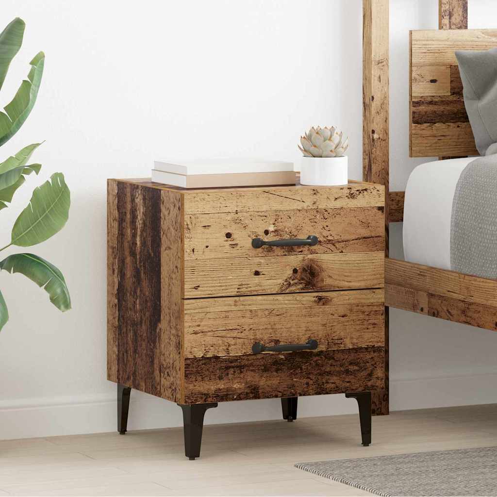 Vidaxl bed kast 2 st oudhout 40 x 35 x 47,5 cm bewerkt hout