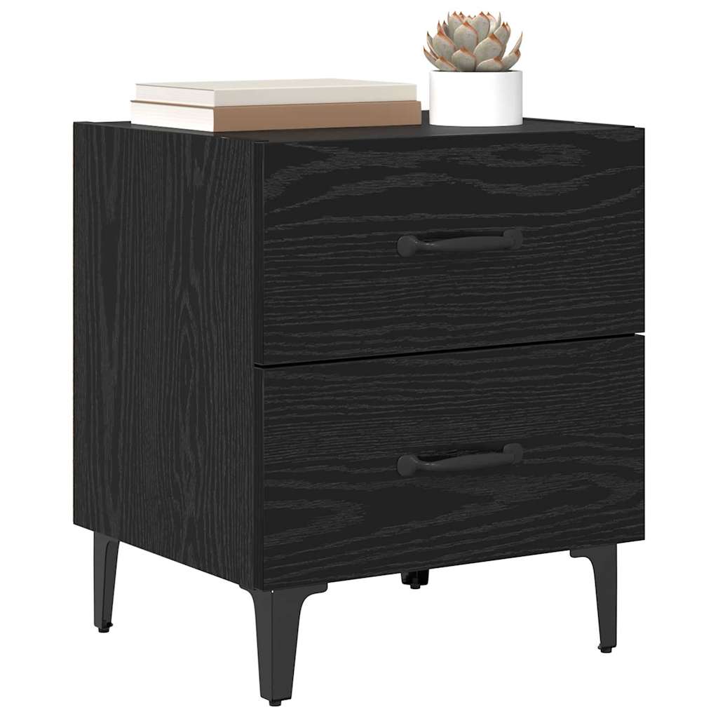 Vidaxl bed kast zwart eiken 40 x 35 x 47,5 cm bewerkt hout