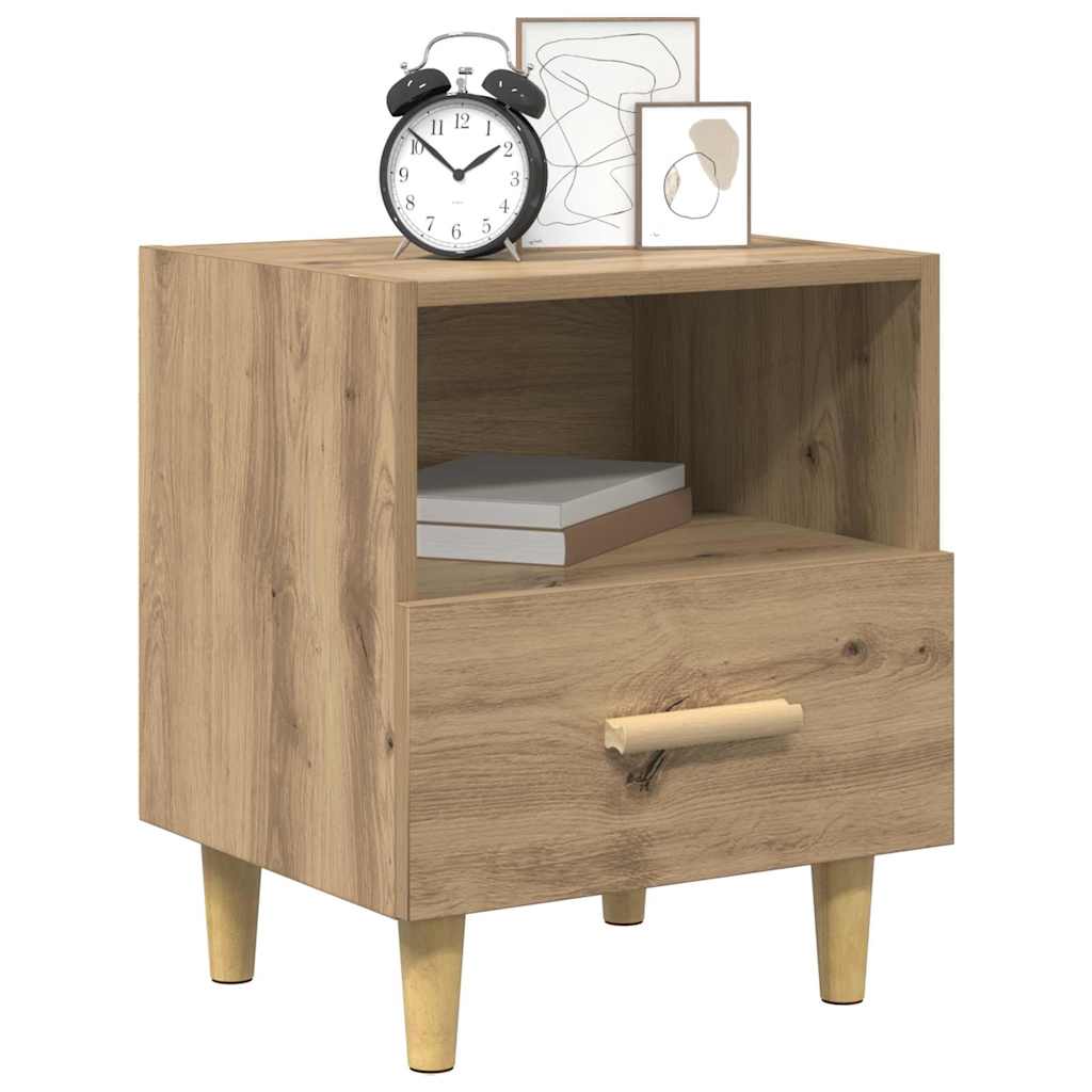 Vidaxl nachtkastje artisan eiken 40 x 35 x 47 cm bewerkt hout