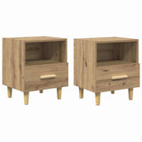 Vidaxl nachtkastje 2 st artisan eiken 40 x 35 x 47 cm bewerkt hout