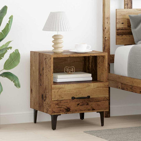 Vidaxl nachtkastje oudhout 40 x 35 x 47,5 cm bewerkt hout