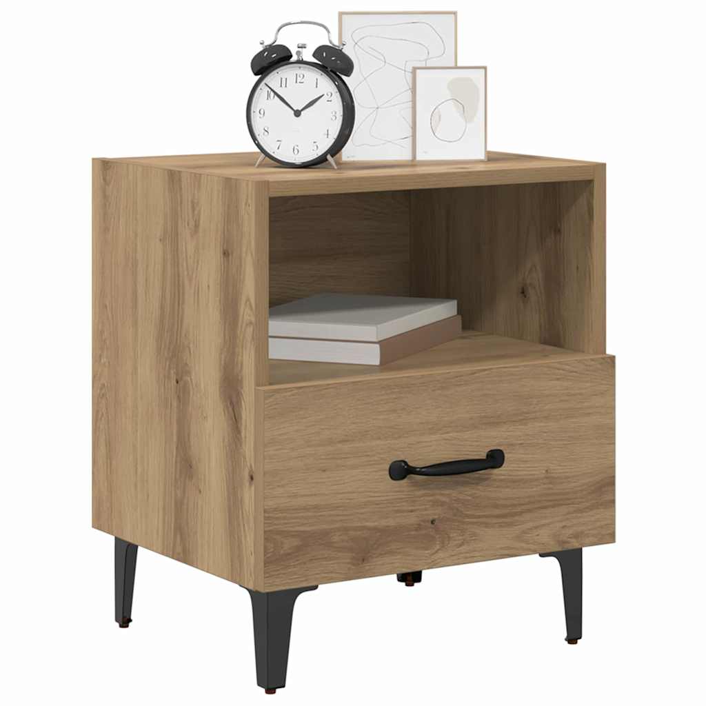 Vidaxl nachtkastje artisan eiken 40 x 35 x 47,5 cm bewerkt hout