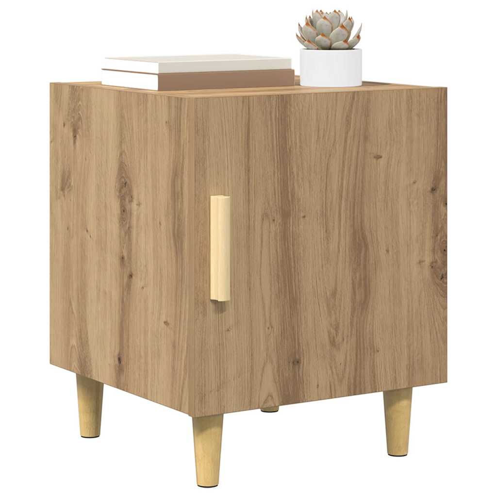 Vidaxl nachtkastje artisan eiken 40 x 40 x 50 cm bewerkt hout