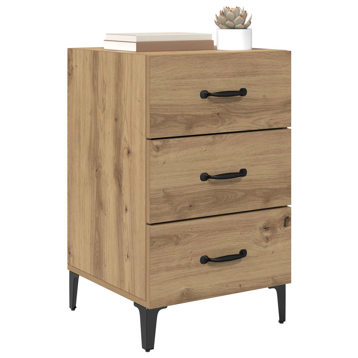 Vidaxl nachtkastje artisan eiken 40 x 40,5 x 66 cm bewerkt hout