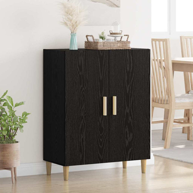 Vidaxl dressoir zwart eiken 69,5 x 34 x 90 cm bewerkt hout