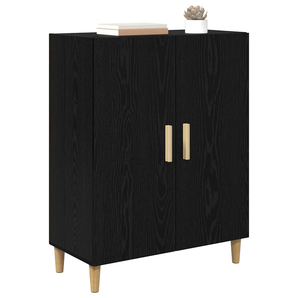 Vidaxl dressoir zwart eiken 69,5 x 34 x 90 cm bewerkt hout