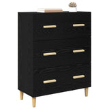 Vidaxl dressoir zwart eiken 69,5 x 34 x 90 cm bewerkt hout