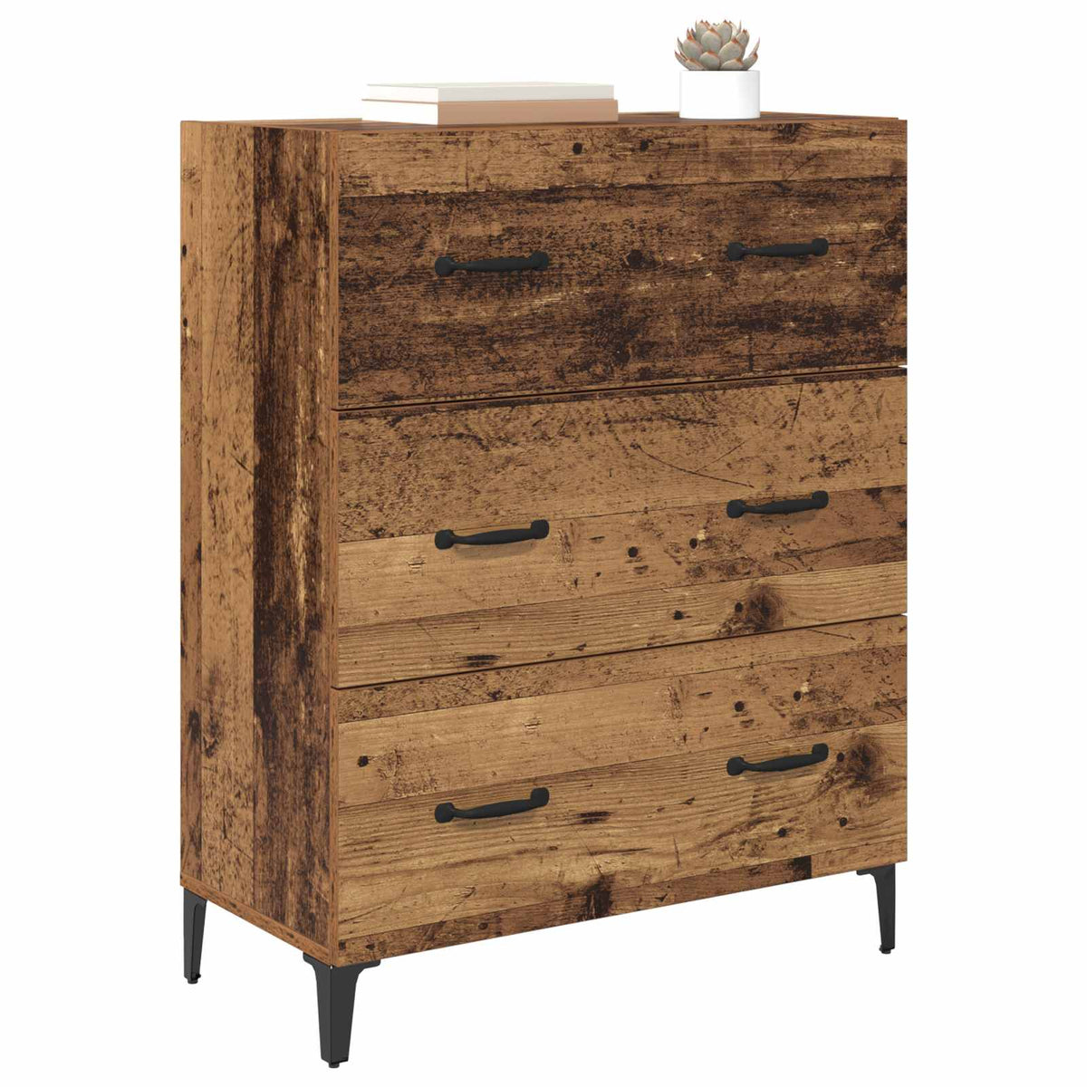 Vidaxl dressoir oud hout 69,5 x 34 x 90 cm gemonteerd hout en ijzer