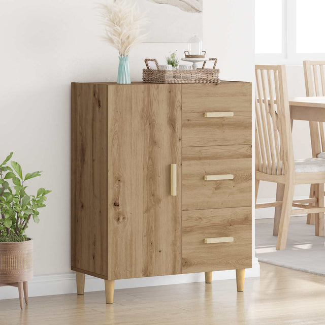 Vidaxl dressoir artisan eiken 34 x 69.5 x 90 cm bewerkt hout