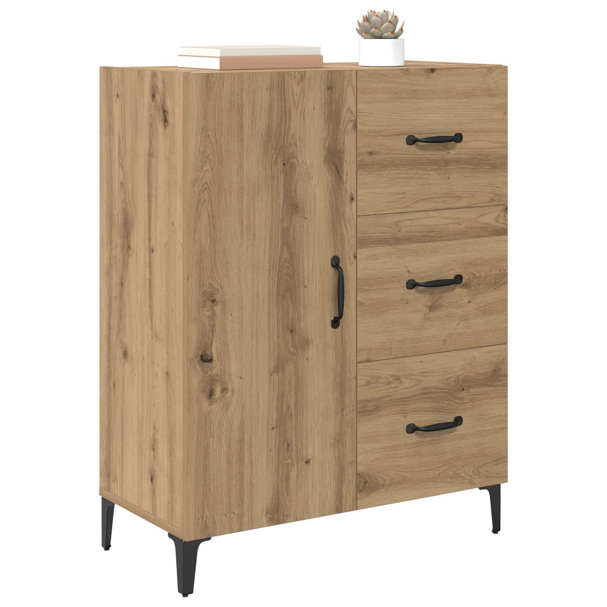 Vidaxl dressoir artisan eiken 69,5 x 34 x 90 cm bewerkt hout
