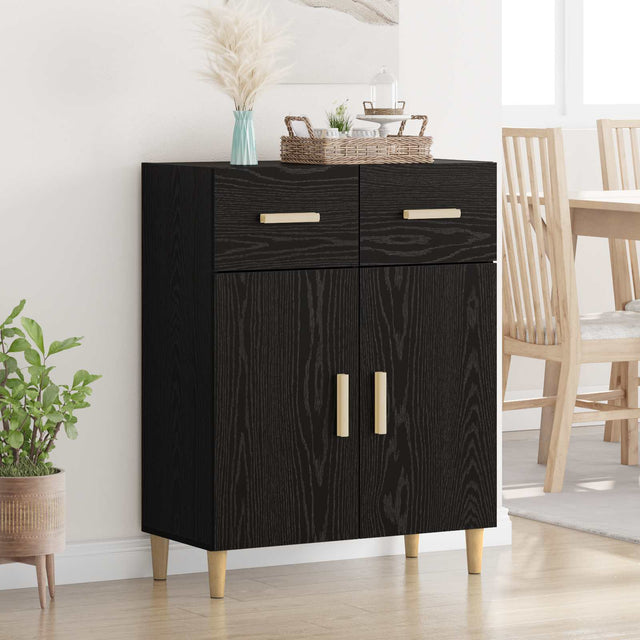 Vidaxl dressoir zwart eiken 34 x 69.5 x 89 cm bewerkt hout