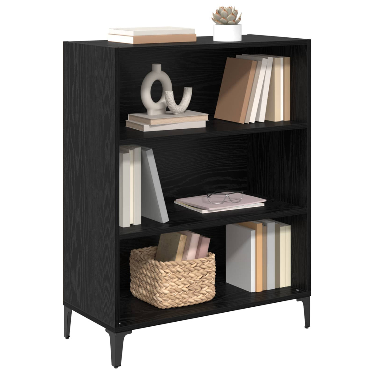 Vidaxl dressoir zwart eiken 69,5 x 32,5 x 90 cm bewerkt hout