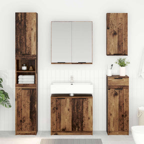 Vidaxl badkamer kast oud hout 64,5 x 33,5 x 59 cm bewerkt hout