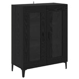 Vidaxl dressoir zwart eiken 69,5 x 34 x 90 cm gemonteerd hout en ijzer