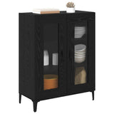 Vidaxl dressoir zwart eiken 69,5 x 34 x 90 cm gemonteerd hout en ijzer