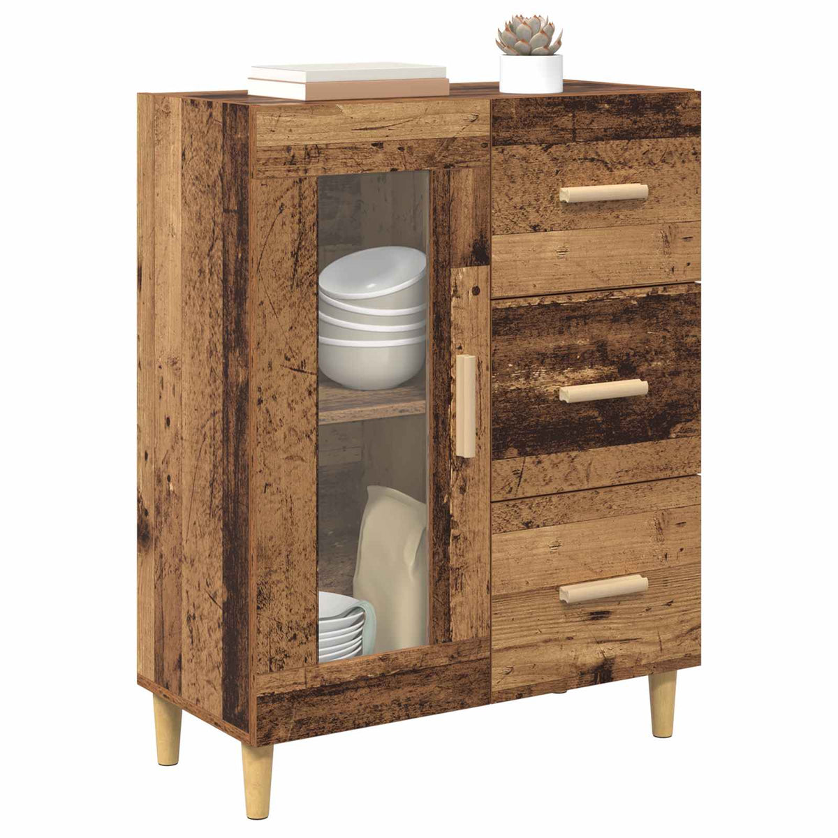 Vidaxl dressoir oud hout 69,5 x 34 x 90 cm bewerkt hout