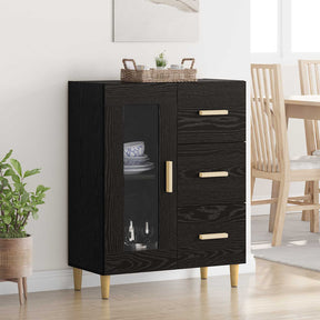 Vidaxl dressoir zwart eiken 69,5 x 34 x 90 cm bewerkt hout