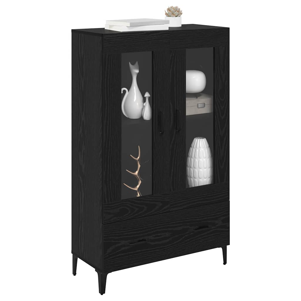 Vidaxl highboard zwart eiken 70 x 31 x 115 cm gemonteerd hout en ijzer