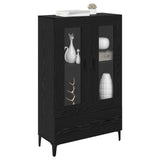 Vidaxl highboard zwart eiken 70 x 31 x 115 cm gemonteerd hout en ijzer