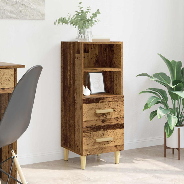 Vidaxl dressoir oud hout 34 x 34.5 x 90 cm bewerkt hout
