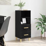 Vidaxl dressoir zwart eiken 34 x 34.5 x 90 cm bewerkt hout